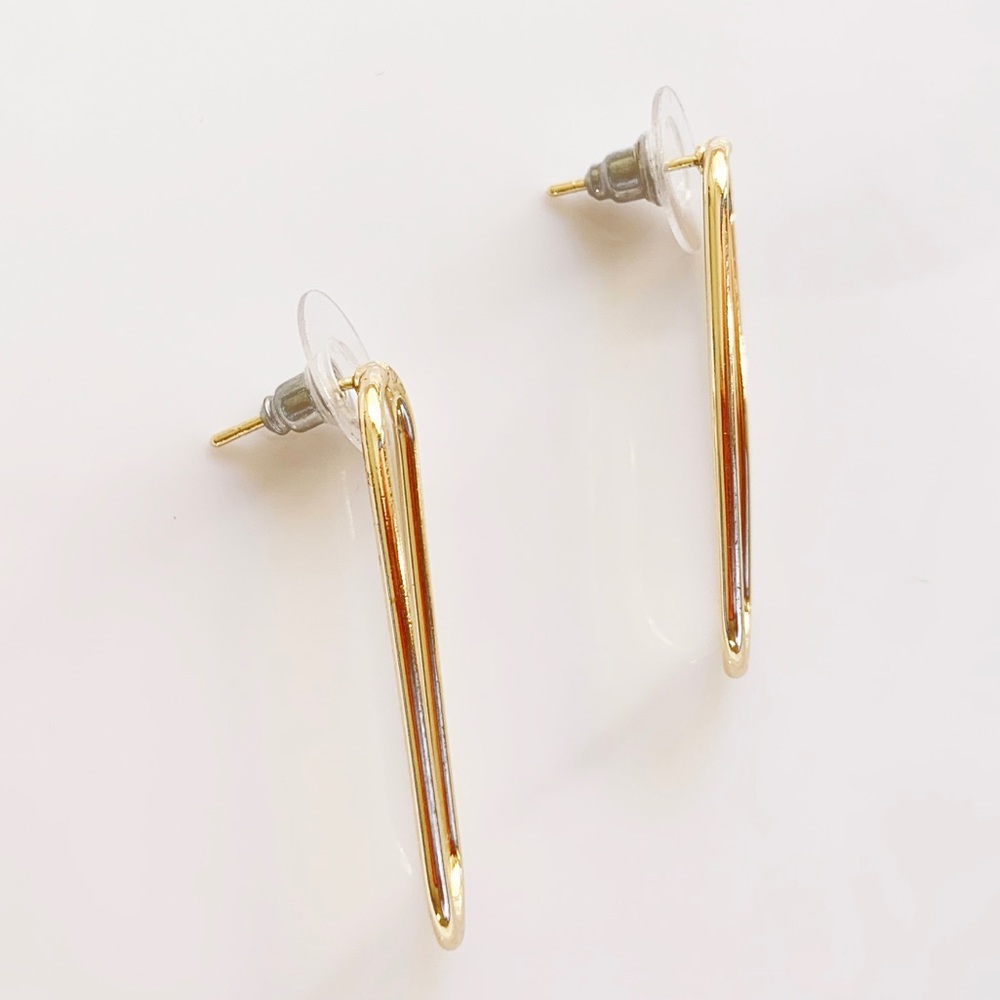 GOLD  OVAL EAR STUDS EARRINGS 14k Gold Filled - Picture 3 of 6